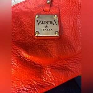 Valentina Tomato Red Leather Shoulder Bag